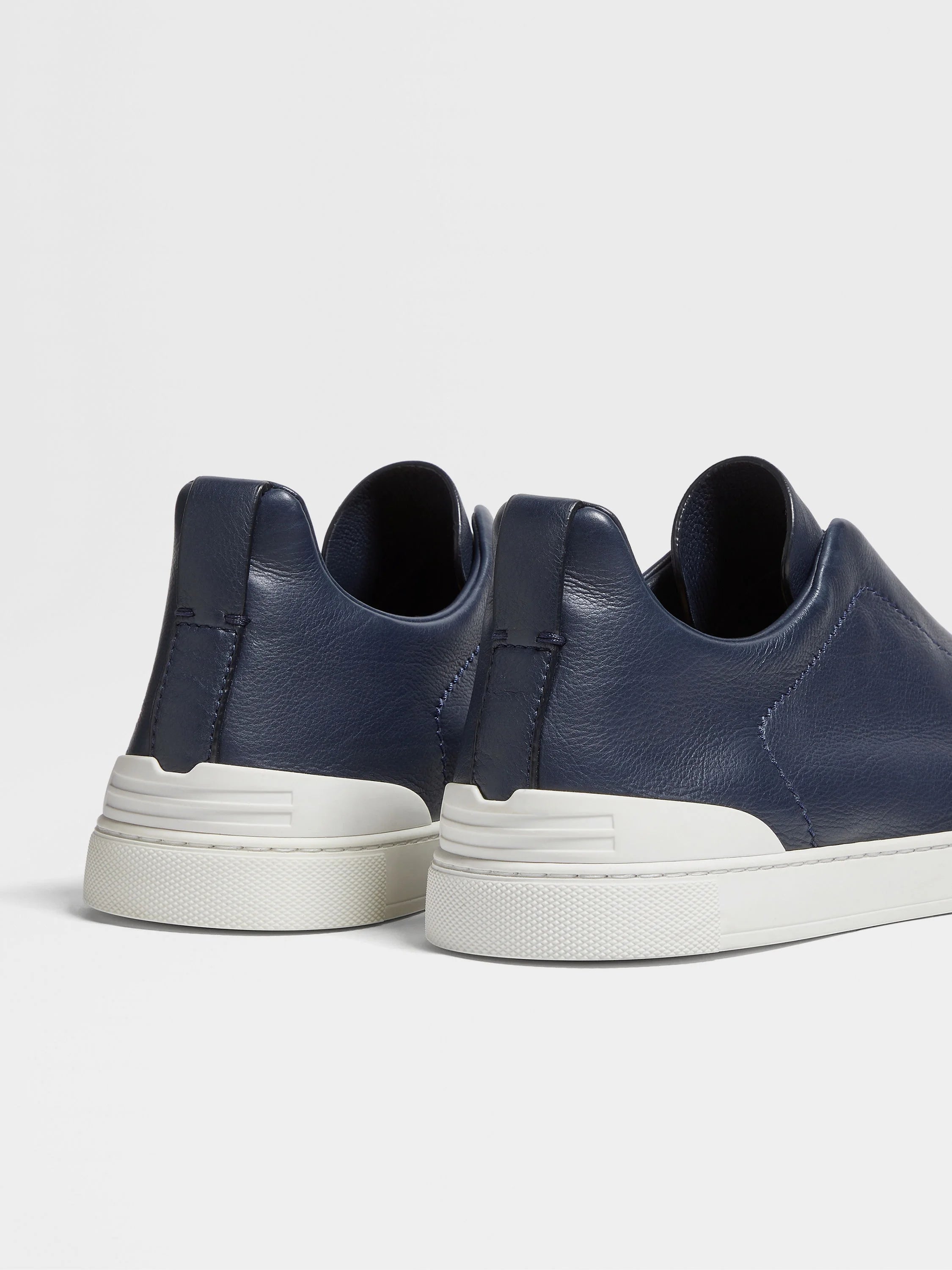 Zegna triple stitch navy blue/white sole