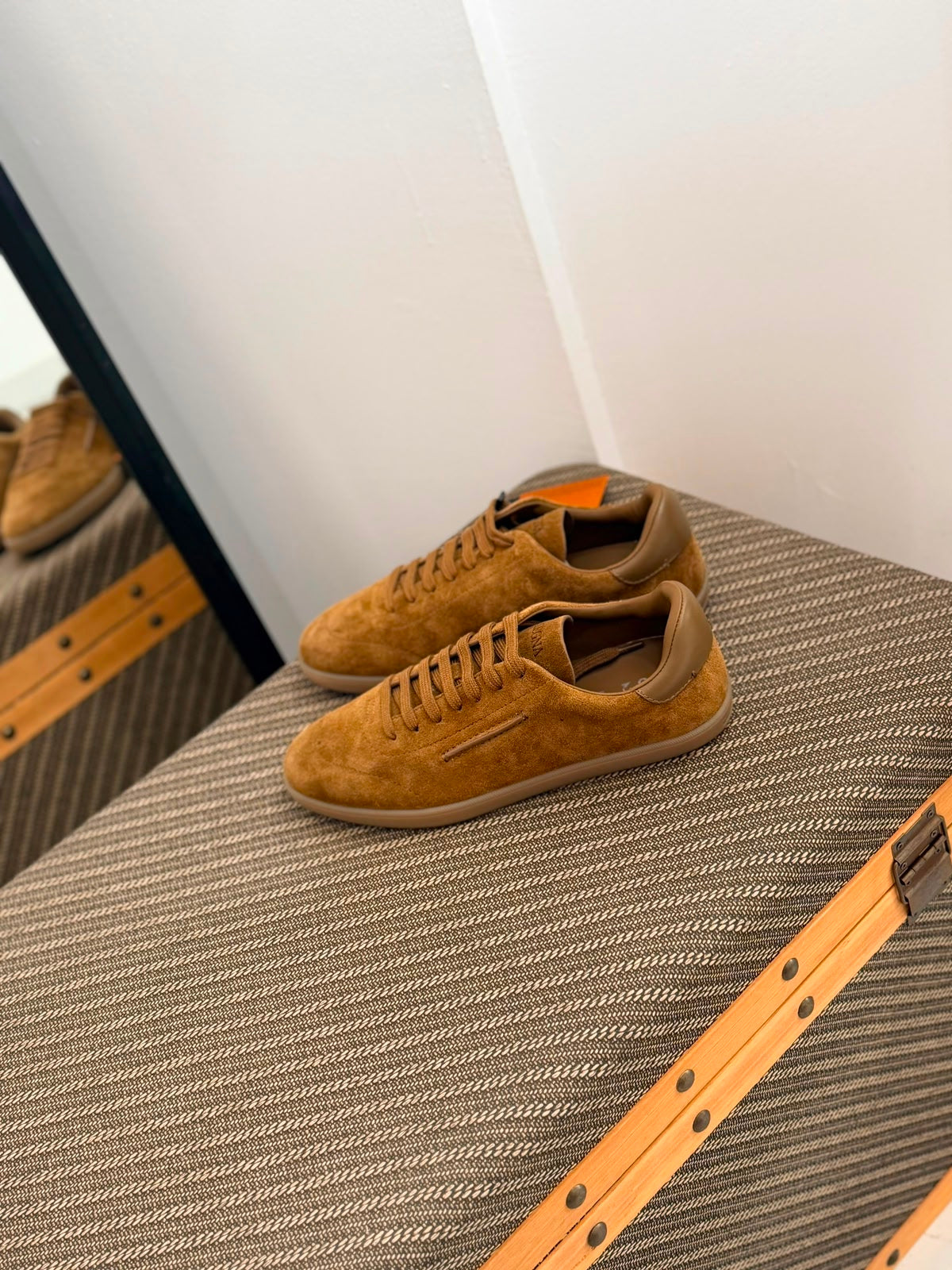 Zegna 232 Sneakers in light brown suede