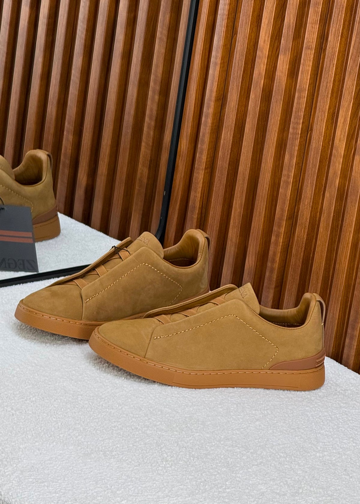 ZEGNA Triple Stitch SECONDSKIN brown nubuck