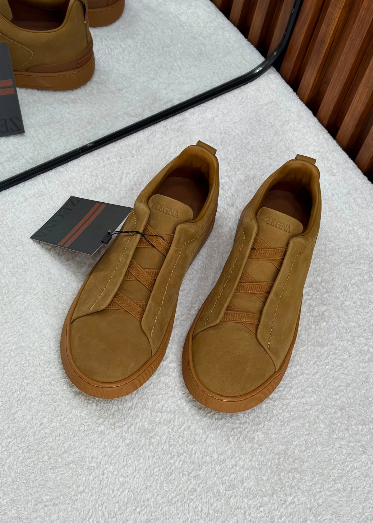 ZEGNA Triple Stitch SECONDSKIN brown nubuck