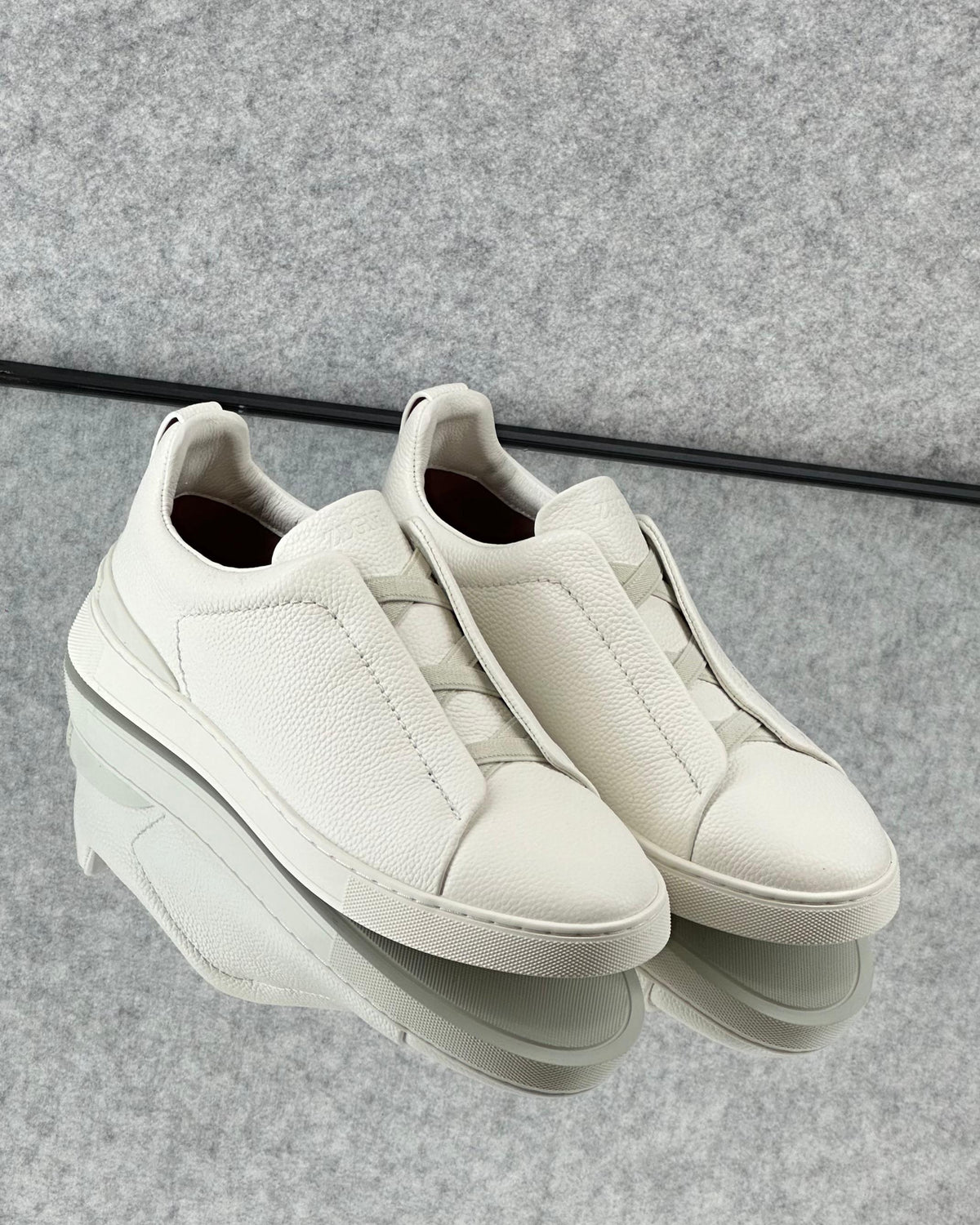 Zegna triple stitch white