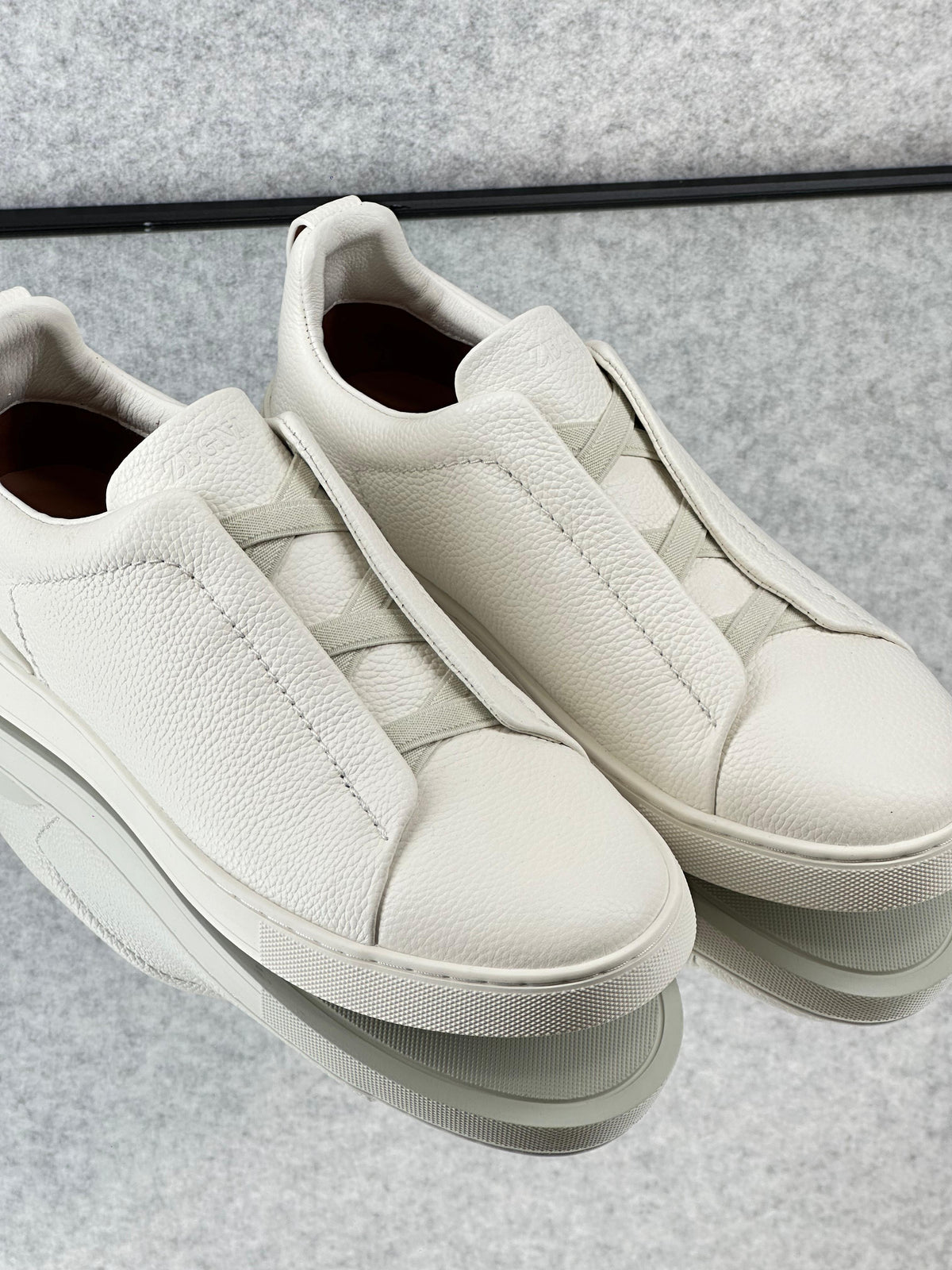 Zegna triple stitch white