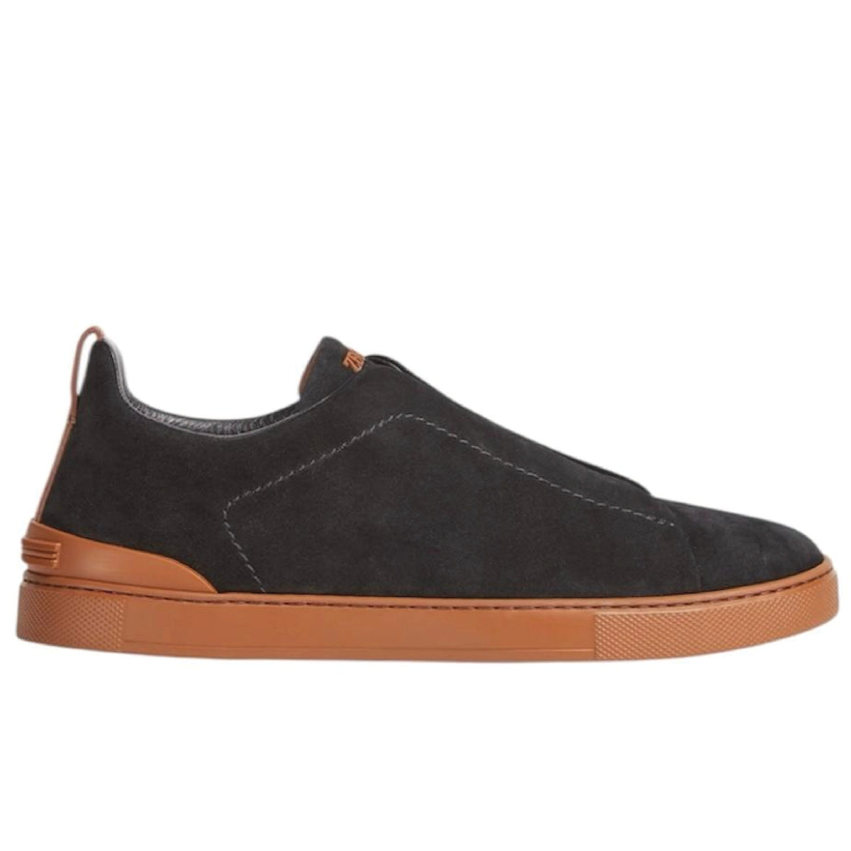 Zegna Tripple Stitch Black Suede