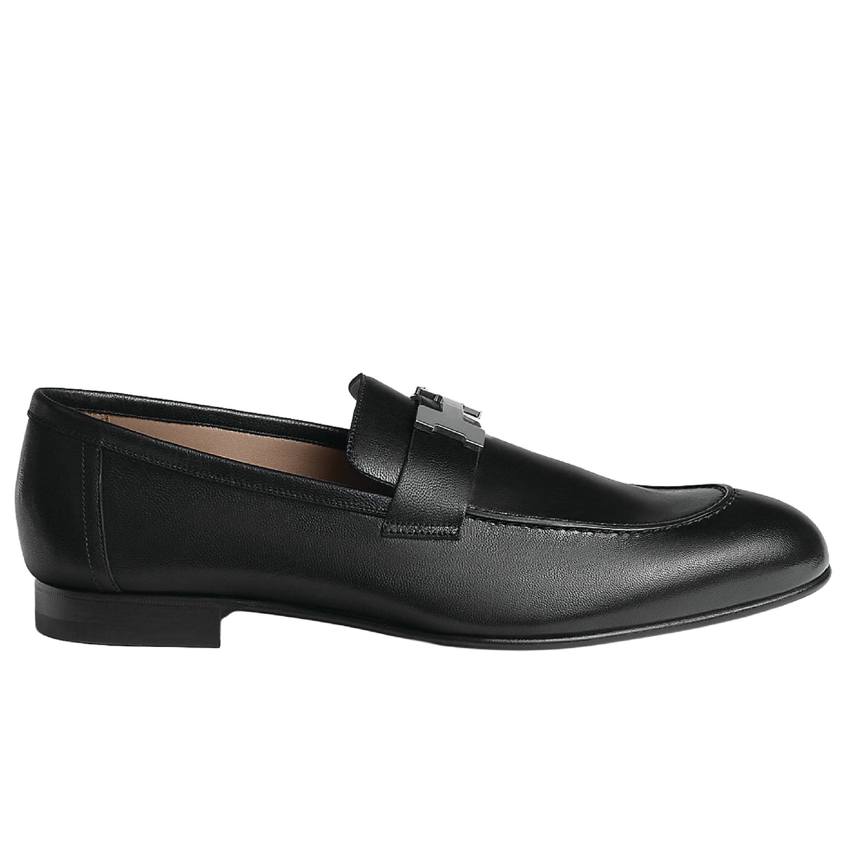 Hermès Paris Loafer, featuring a signature "H" buckle and goatskin leather construction.