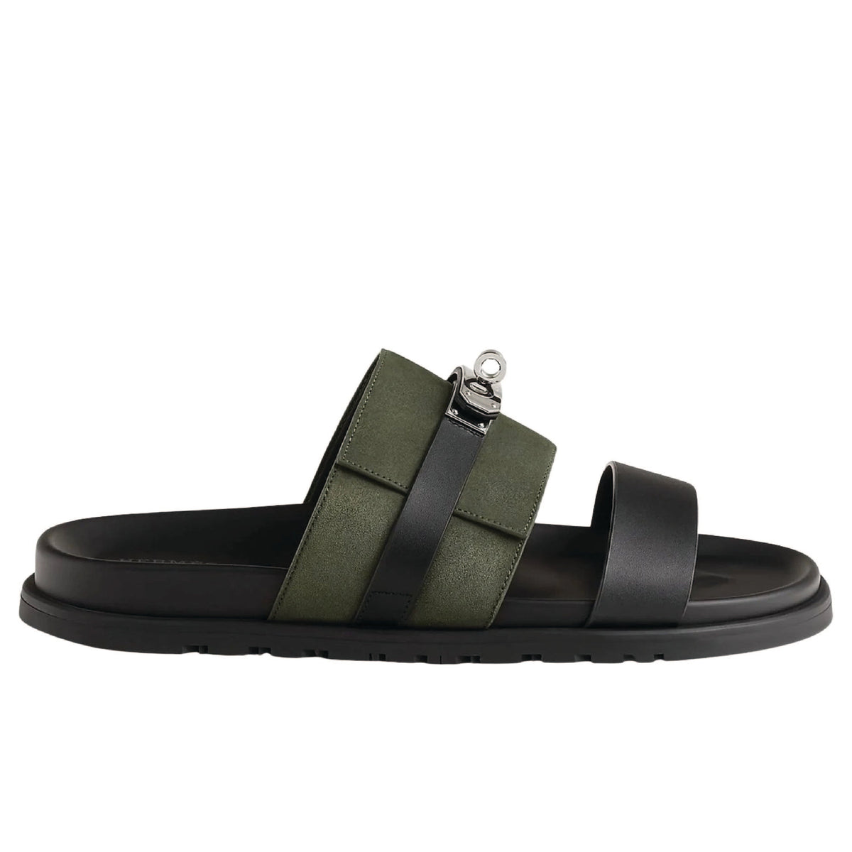 Hermès Jackson sandal suede and smooth calfskin leather.
