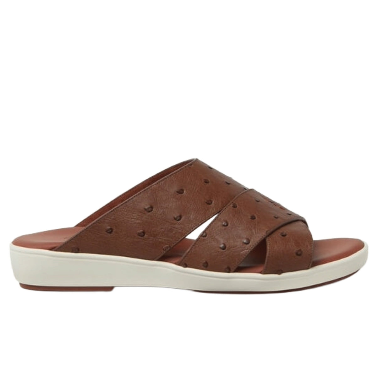 Loro Piana Palm Walk Sandals crafted from ostrich leather.