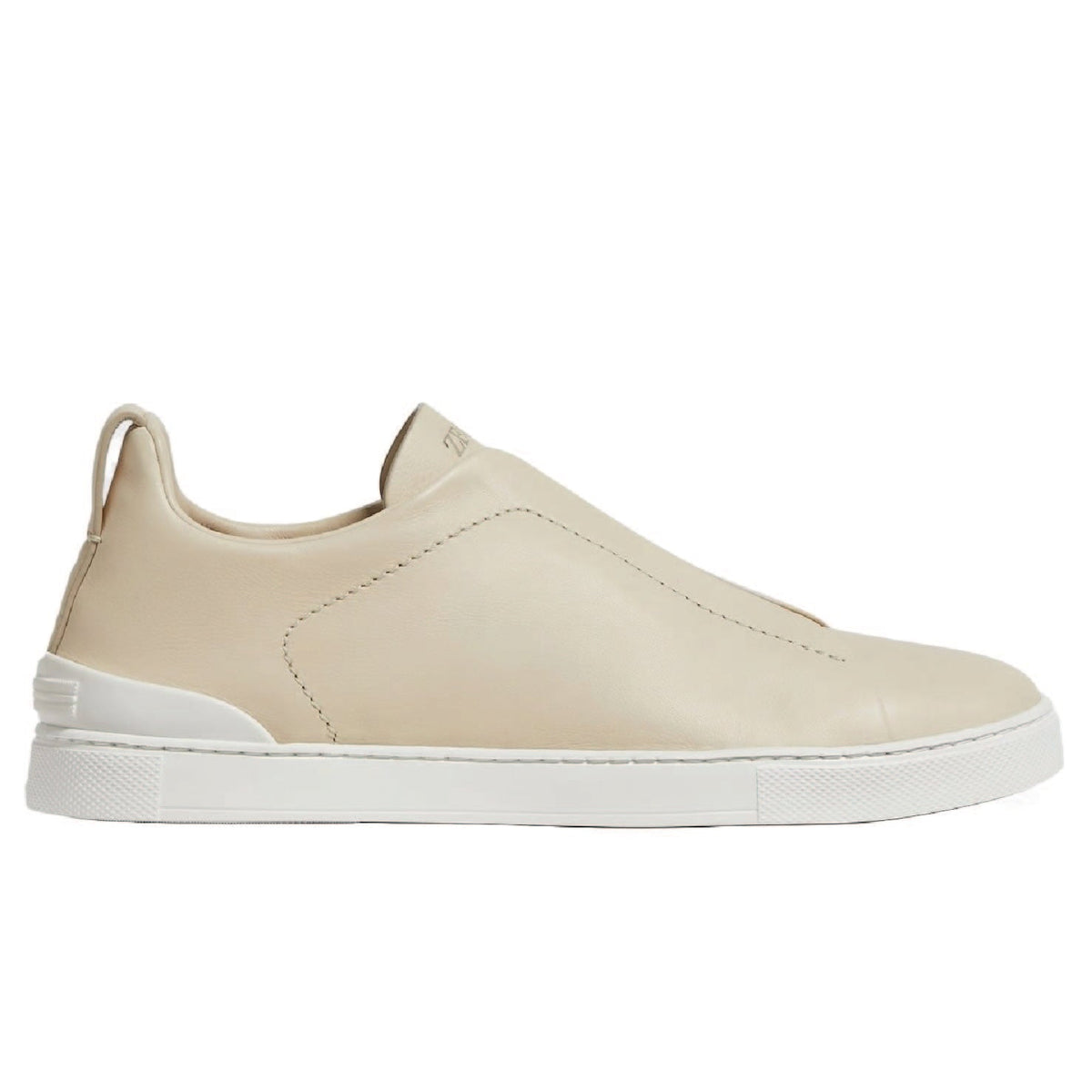 Zegna triple stitch dark cream