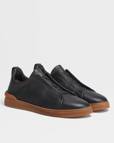 Zegna triple stitch black/brown