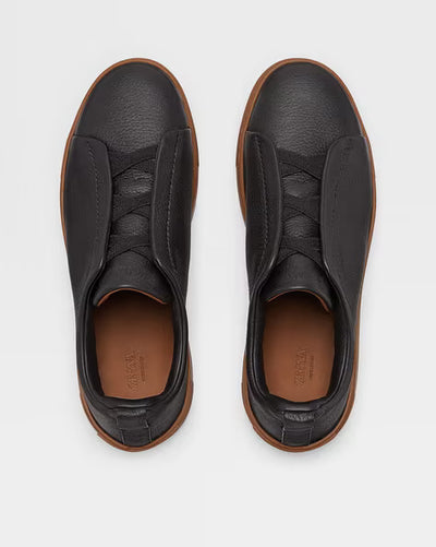 Zegna triple stitch black/brown