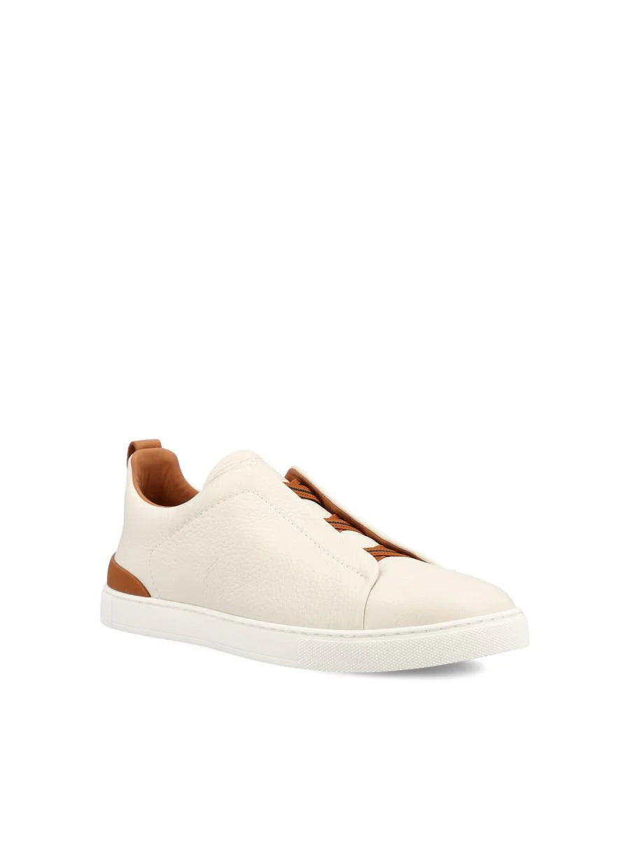 Zegna triple stitch white/brown