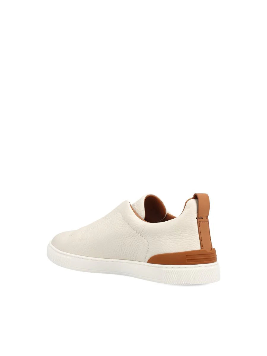 Zegna triple stitch white/brown