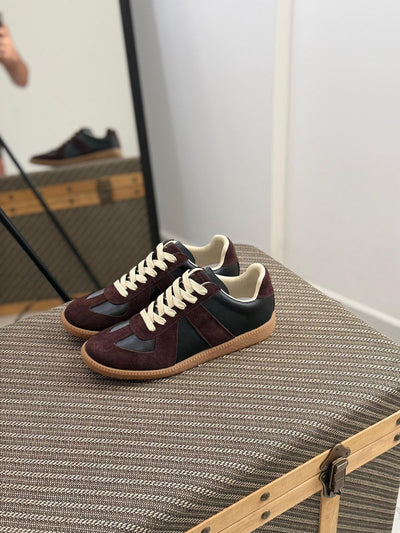 Maison Margiela Suede-Panels Sneakers – Brown Calf Leather & Suede (Men’s)