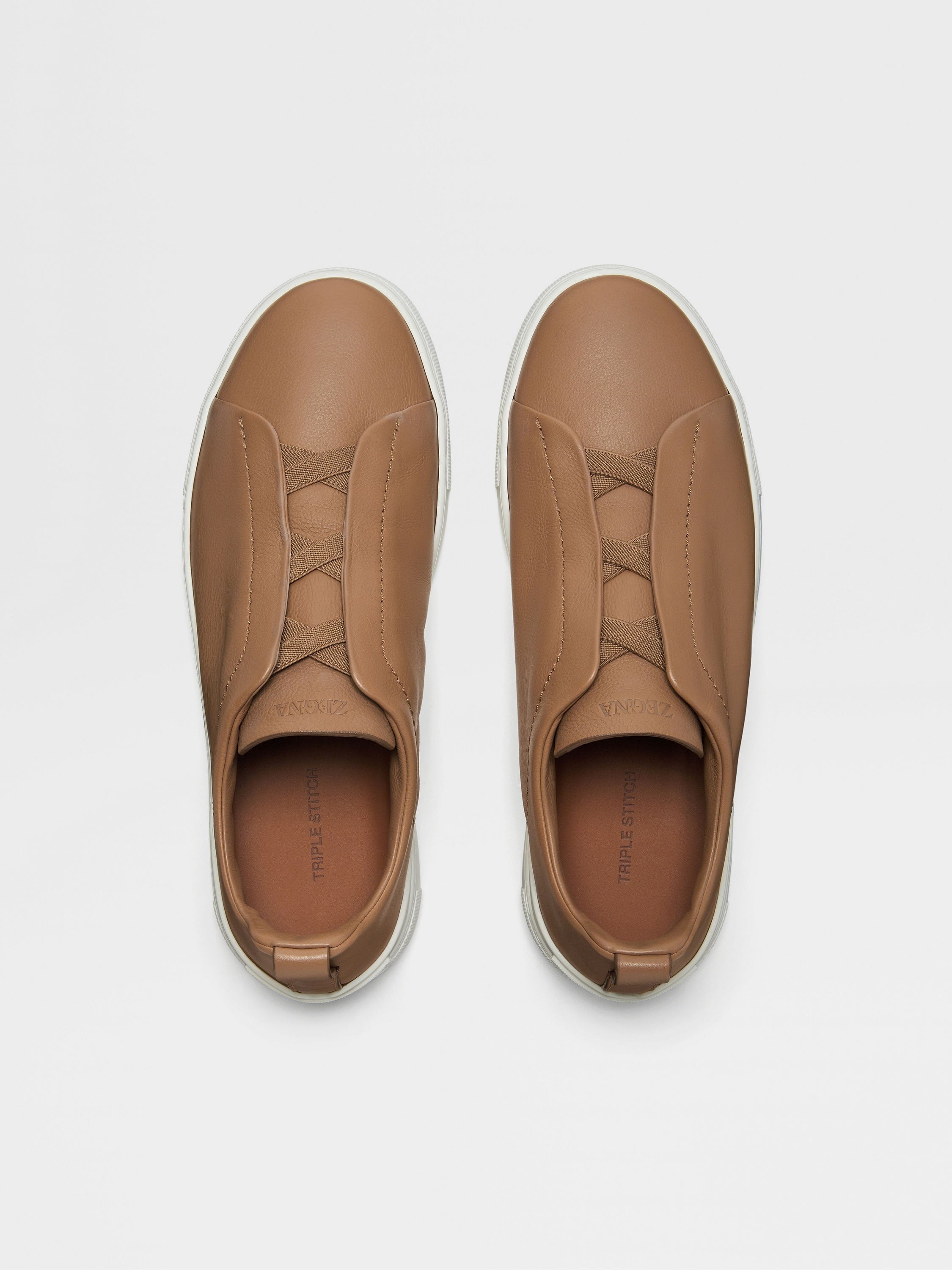Zegna triple stitch brown/white sole