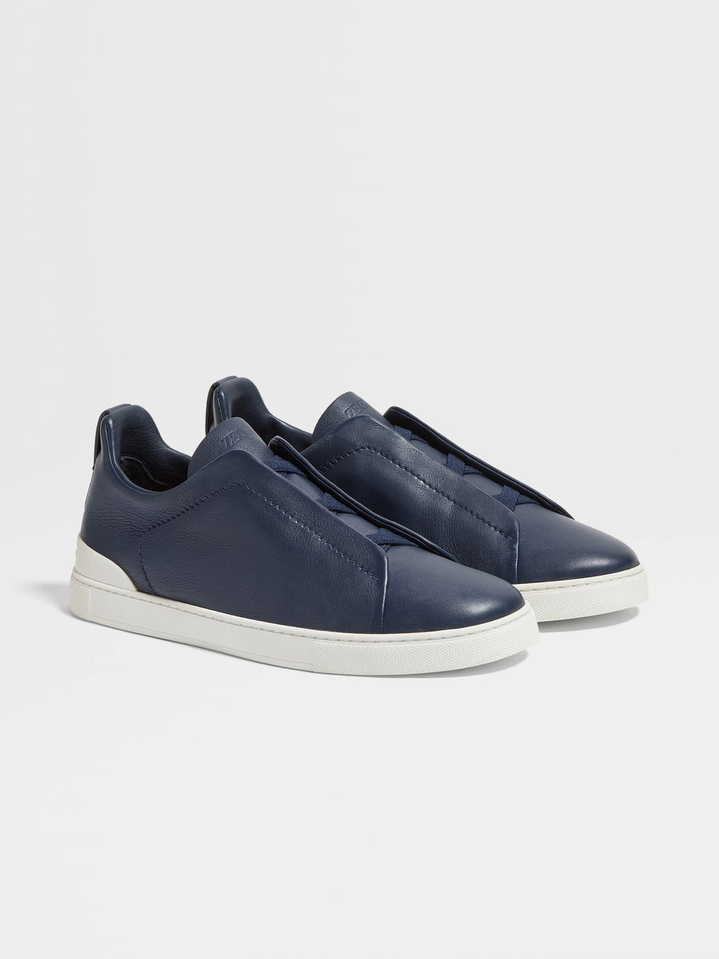 Zegna triple stitch navy blue/white sole