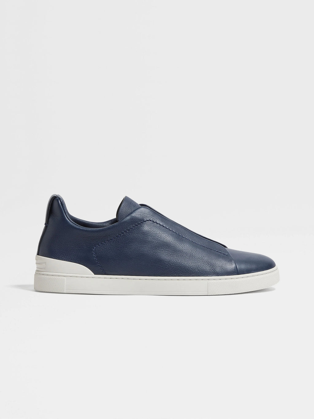 Zegna triple stitch navy blue/white sole