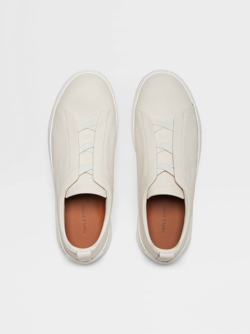 Zegna triple stitch white