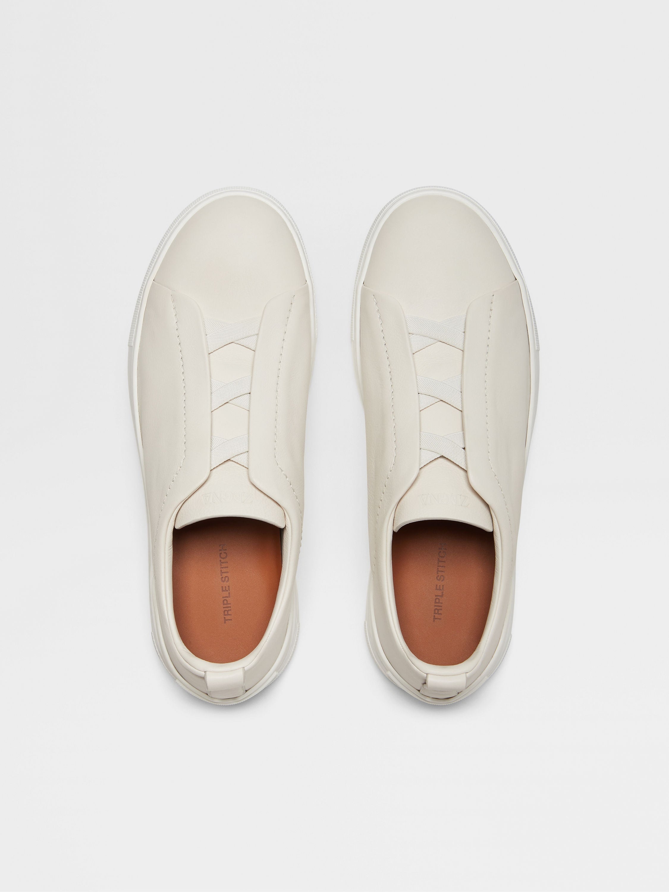 Zegna triple stitch white