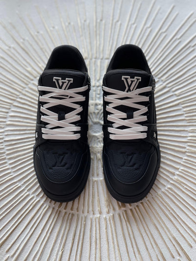 Louis Vuitton LV Trainer Sneaker – Black Monogram Calf Leather (Men’s)