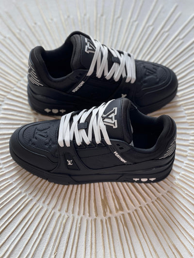 Louis Vuitton LV Trainer Sneaker – Black Monogram Calf Leather (Men’s)
