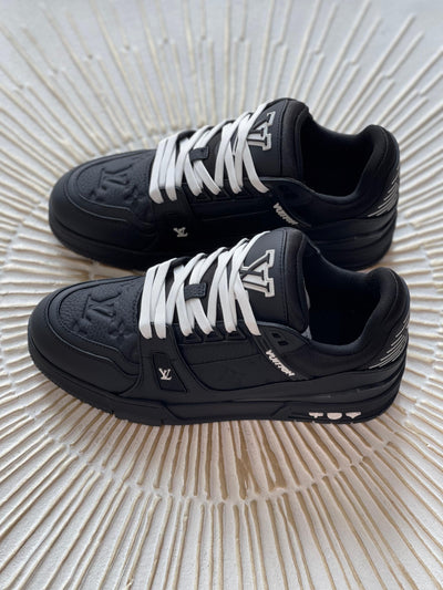 Louis Vuitton LV Trainer Sneaker – Black Monogram Calf Leather (Men’s)