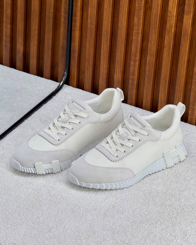 Hermès Paris Bouncing Sneaker in Triple White – All-White Calfskin & Mesh Urban Sneaker.