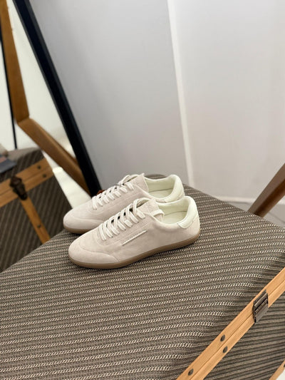 Zegna 232 Suede Sneakers in white.
