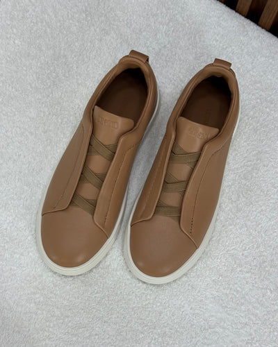 Zegna triple stitch brown/white sole