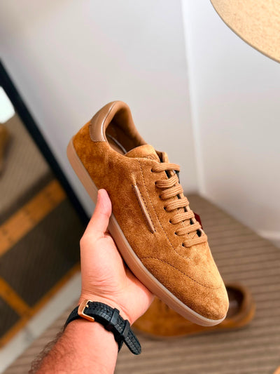 Zegna 232 Sneakers in  light brown suede