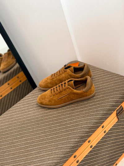 Zegna 232 Sneakers in  light brown suede