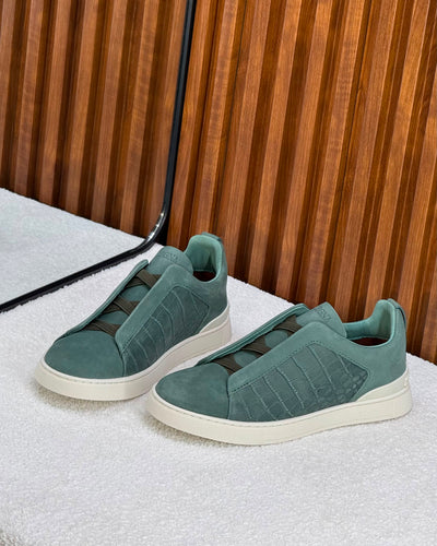 Zegna crocodile Triple stitch Green SecondSkin
