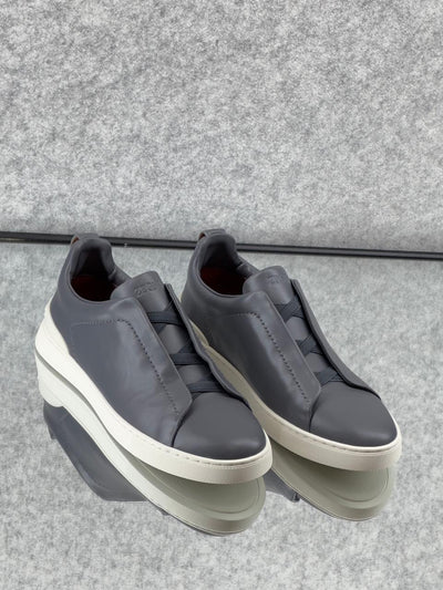 Zegna triple stitch Dark Grey Clean Leather