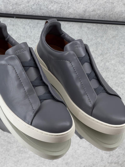 Zegna triple stitch Dark Grey Clean Leather