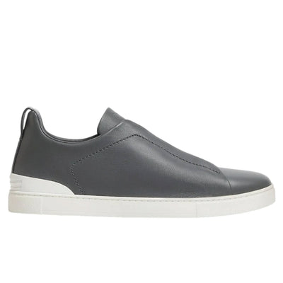 Zegna triple stitch Dark Grey Clean Leather