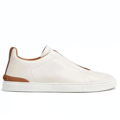 Zegna triple stitch white/brown