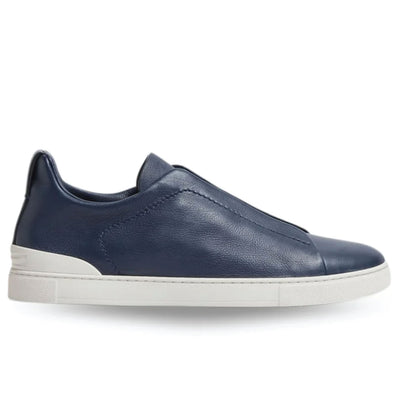 Zegna triple stitch navy blue/white sole