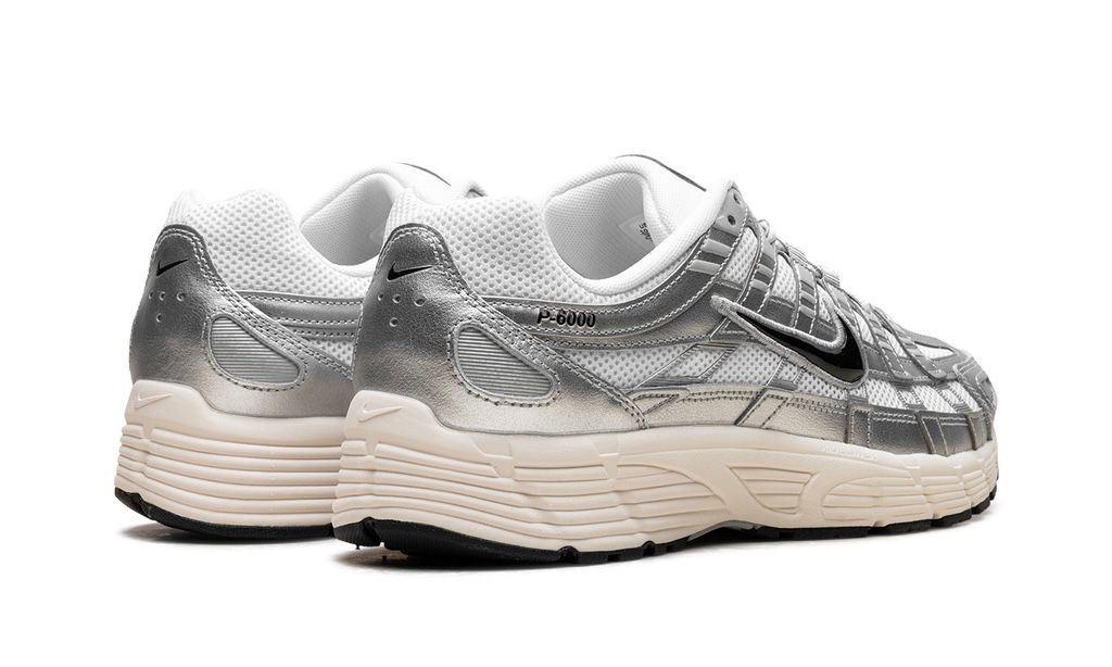 NIKE P-6000 "WHITE METALLIC SILVER FLAT SILVER BLACK"